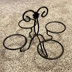 LONGABERGER Wrought Iron 4 Dessert Bowl Caddy, EUC